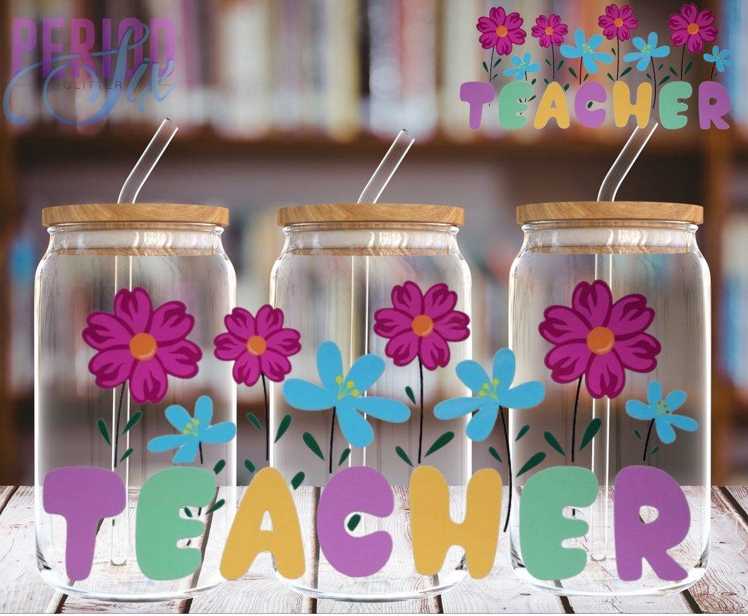 Teacher (Flowers) UV DTF Wrap