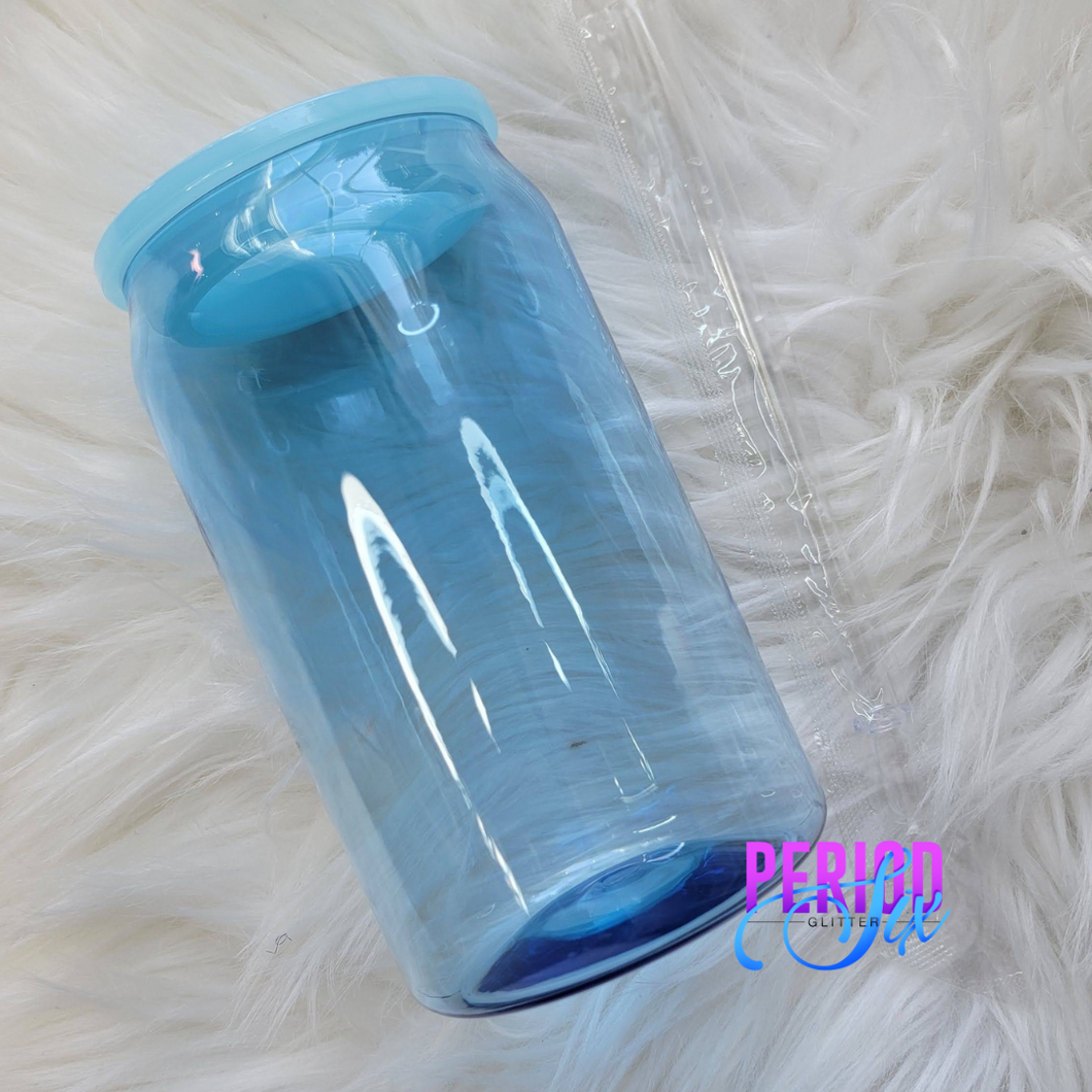 16oz Soda Can - Acrylic (Plastic) Blue Jelly