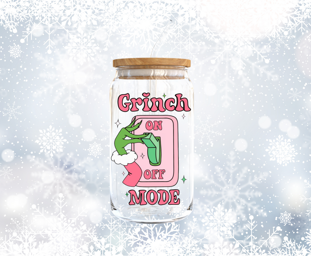 Grinch Mode Pink UV DTF Decal