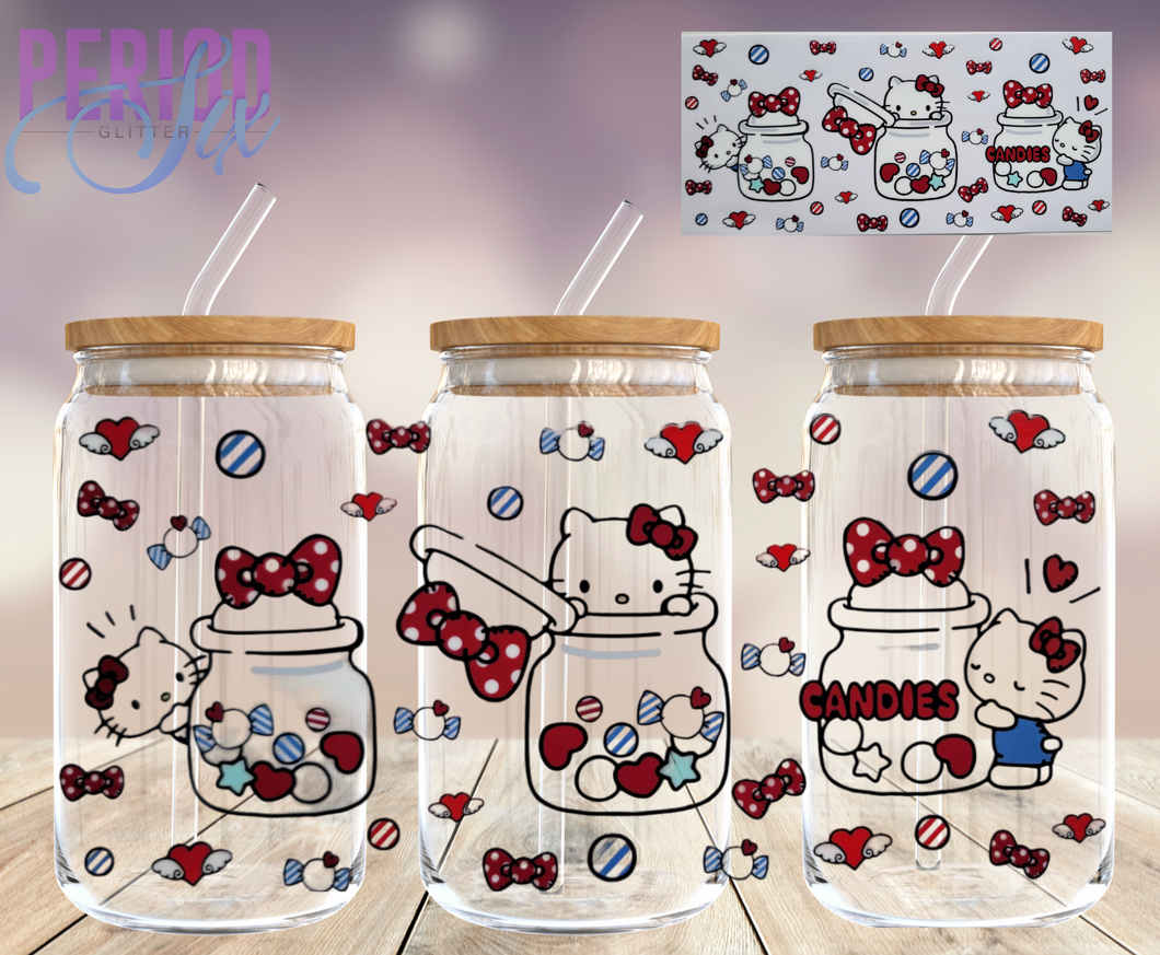 Kitty Candy Jar (Americana) UV DTF Wrap