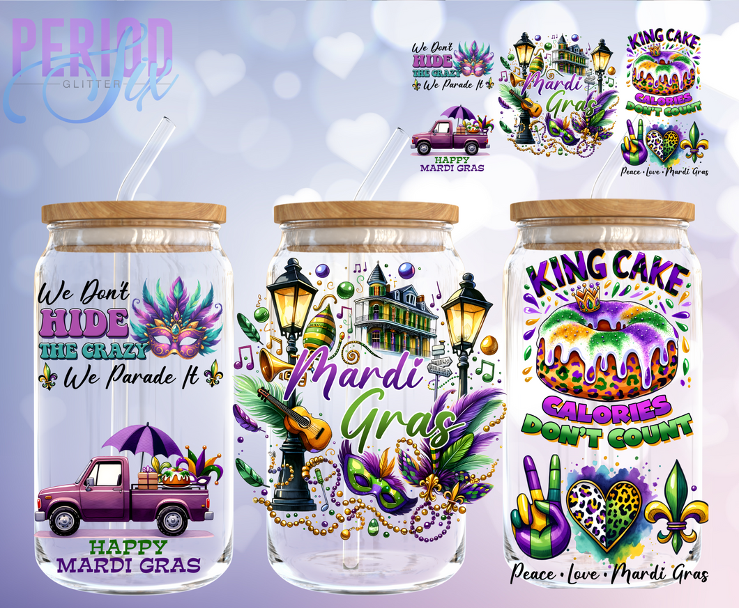 Mardi Gras Mash Up UV DTF Wrap