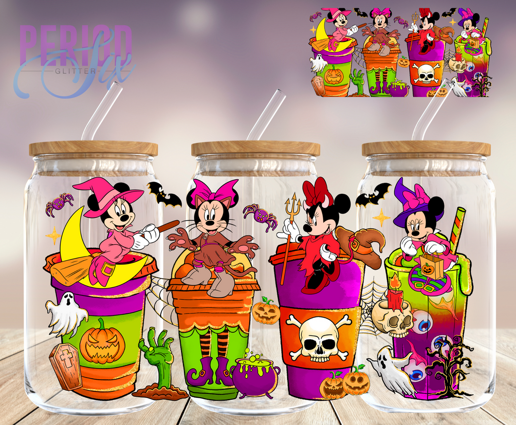 Halloween Minnie Drinks UV DTF Wrap