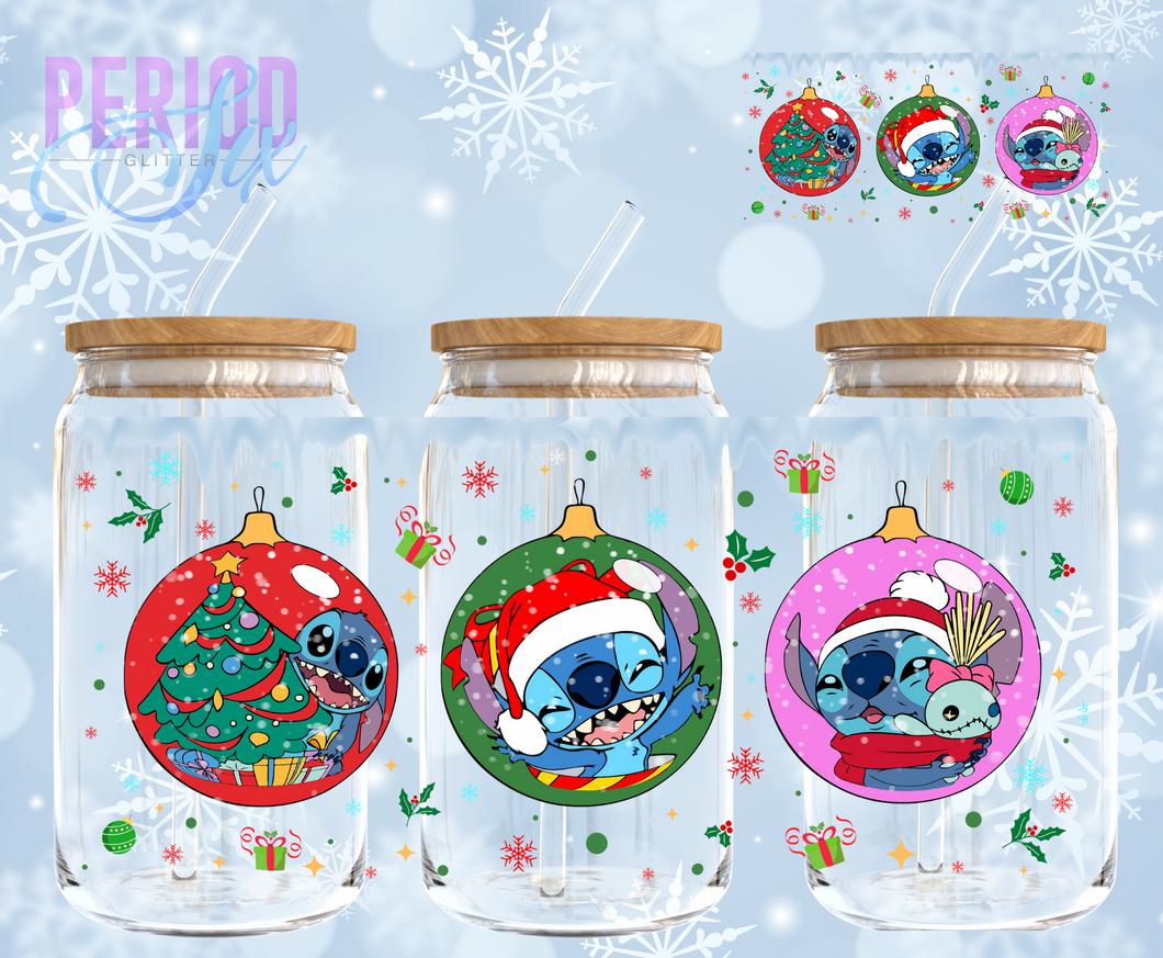 Stitch Christmas Bulbs UV DTF Wrap